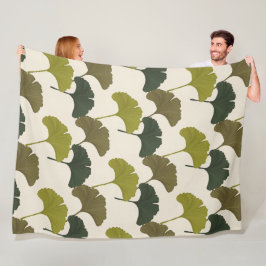 Ginkgo-Blätter - individuell anpassbare Hintergrun Fleecedecke