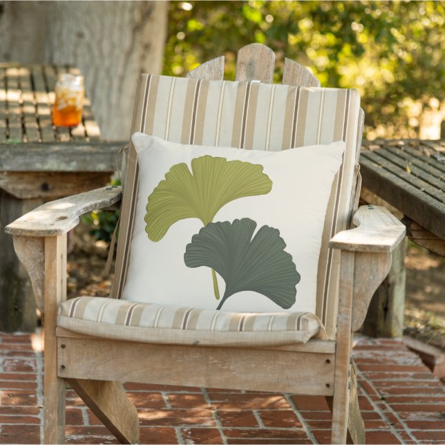 Ginkgo-Blätter - individuell anpassbare Hintergrun Kissen (Stuhl )