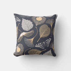 Ginkgo Blätter: Nahtlose Blumeneleganz. Kissen