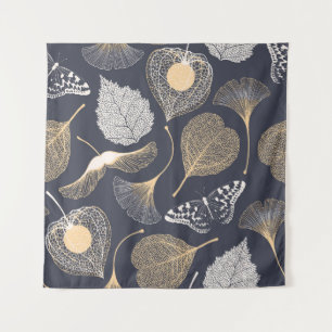Ginkgo Blätter: Nahtlose Blumeneleganz. Wandteppich