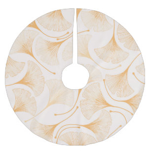 Ginkgo Blätter: Nahtloses Muster. Polyester Weihnachtsbaumdecke