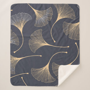 Ginkgo-Blätter Nahtloses Muster Sherpadecke