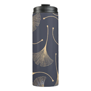 Ginkgo-Blätter Nahtloses Muster Thermosbecher
