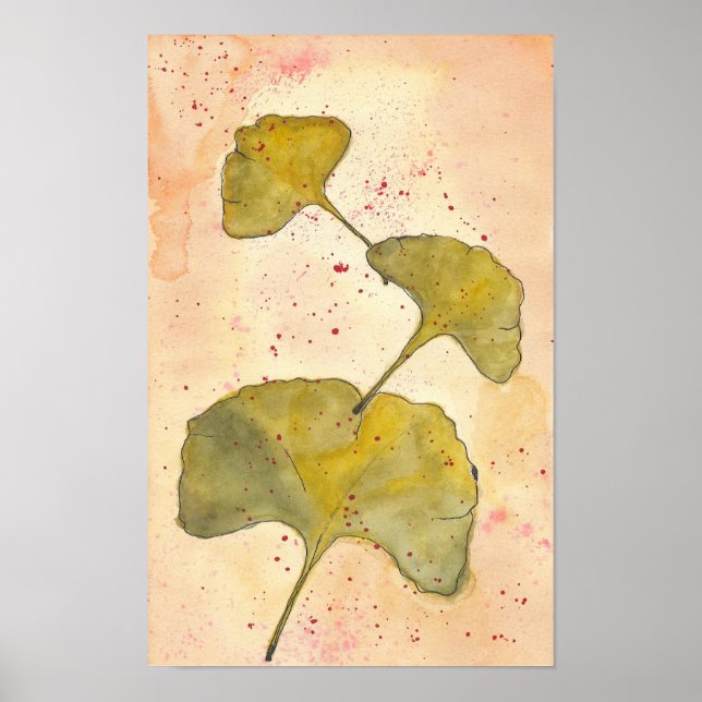 Ginkgo-Blätter Poster (Vorne)