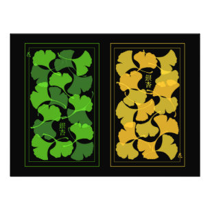 Ginkgo-Blätterdruck - Wandkunst Fotodruck