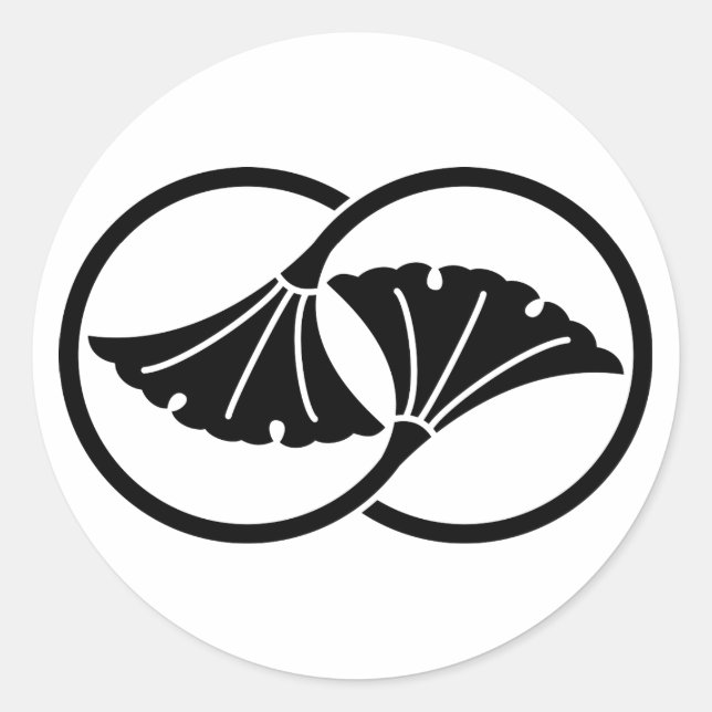 Ginkgo-Blätterkreise Runder Aufkleber (Vorderseite)