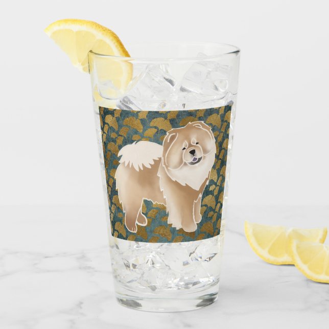 GINKGO Cinnamon Chow 16 oz Design Front & Back Glas (Vorderseite Ice)