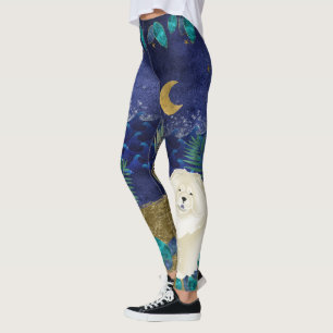 GINKGO crème chow leggings océaniques célestes