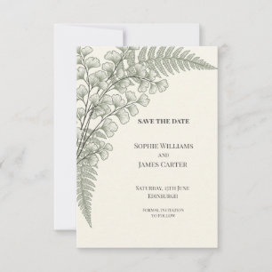 Ginkgo-Farn-Botanische Hochzeit Save The Date