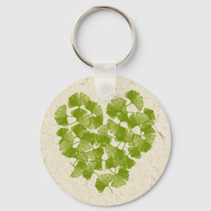 Ginkgo Leaf Heart Schlüsselanhänger