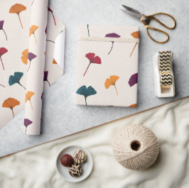 Ginkgo Leaf Muster Wasserfarbe Herbst Farben Geschenkpapier