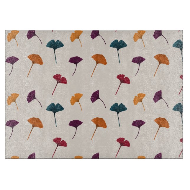 Ginkgo Leaf Muster Wasserfarbe Herbst Farben Schneidebrett (Vorderseite)