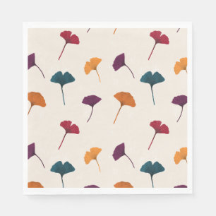 Ginkgo Leaf Muster Wasserfarbe Herbst Farben Serviette