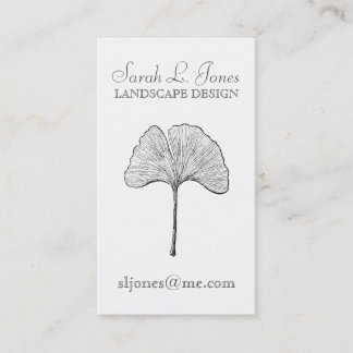 Ginkgo Leaf Simple Elegant Natural Visitenkarte