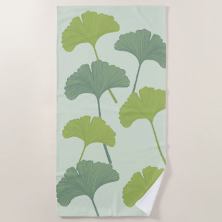 Ginkgo Leaves Customizable Background Colors  Strandtuch