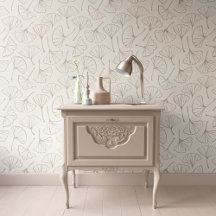Ginkgo Leaves Japandi Botanical Beige Pale Taupe