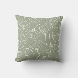Ginkgo Leaves Japandi Neutral Botanical Sage Green Kissen