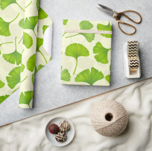 Ginkgo-Muster auf weiß Geschenkpapier