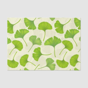 Ginkgo-Muster auf weiß Seidenpapier