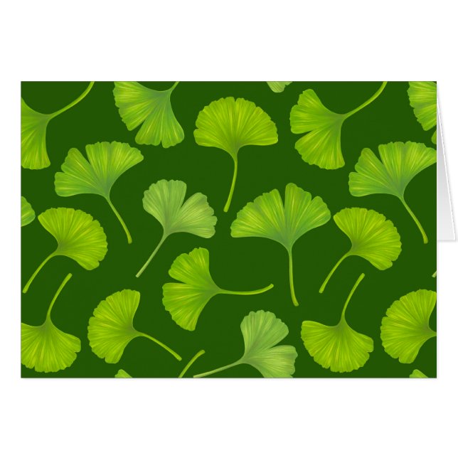 Ginkgo-Muster in dunkelgrün (Vorderseite (Horizontal))