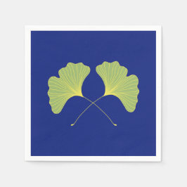 Ginkgo Tree Blätter Blau und Grün Serviette