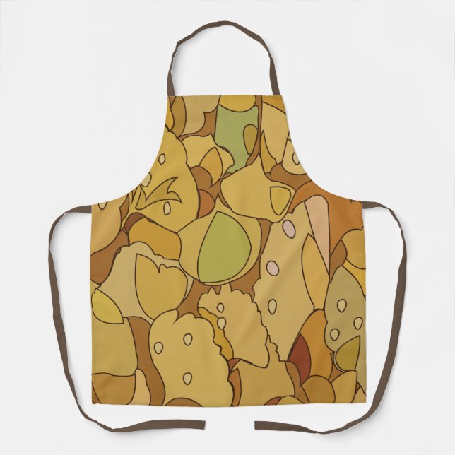 Ginkgo Verlasse Abstraktes Muster Schürze (Vorderseite)