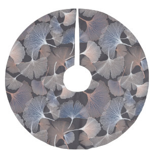 Ginkgo verlasse: elegantes natürliches Muster. Polyester Weihnachtsbaumdecke