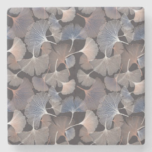 Ginkgo verlasse: elegantes natürliches Muster. Steinuntersetzer