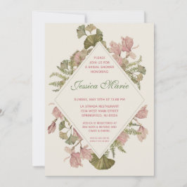 Ginkgo Watercolor Brautparty Einladung
