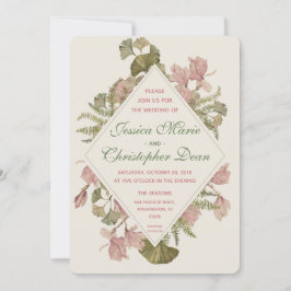 Ginkgo Watercolor Floral Wedding Einladung