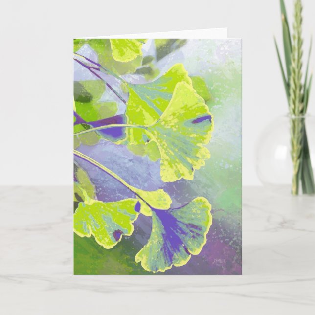 Ginkgo Watercolor Note Card Karte (Vorderseite)