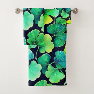 Ginko-Biloba-Blätter Badhandtuch Set