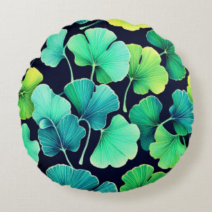 Ginko-Biloba-Blätter  Rundes Kissen