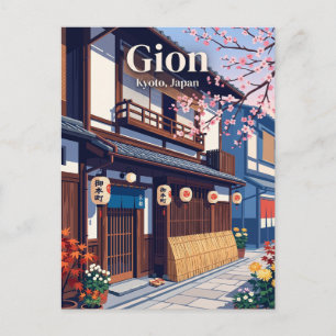 Gion Japan -> Gion ist ein Stadtteil in Kyōto, Jap Postkarte