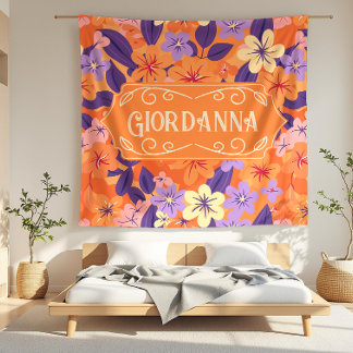 Giordanna Moderne blumenfarbene Blüten Fleecedecke