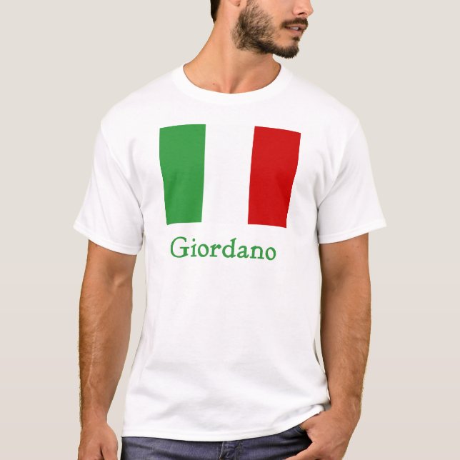 Giordano-Italiener-Flagge T-Shirt (Vorderseite)