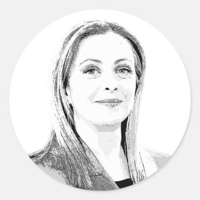 Giorgia Meloni Runder Aufkleber (Vorderseite)