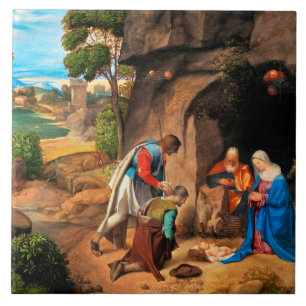 Giorgione - Die Anbetung der Hirten Fliese