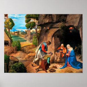 Giorgione - Die Verehrung der Hirten Poster