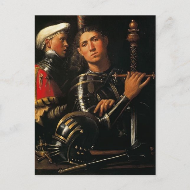 Giorgione - Krieger mit Bräutigam Postkarte (Vorderseite)