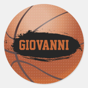 Giovanni Basketball Namenskleber Runder Aufkleber