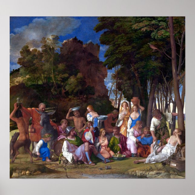 Giovanni Bellini Tizian Fest der Götter Poster (Vorne)