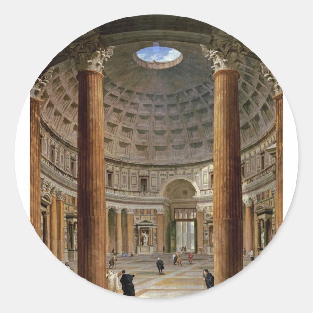 Giovanni Paolo Panini - The Pantheon, Rom Runder Aufkleber (Vorderseite)