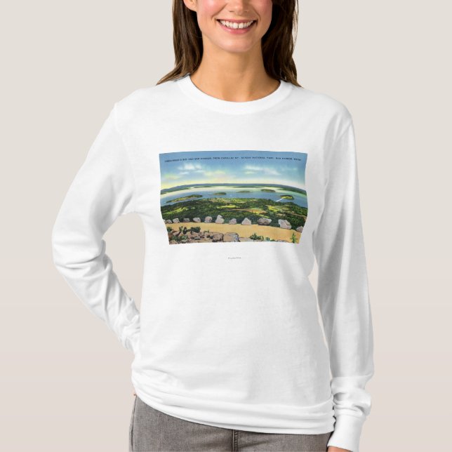 Gipfel-Ansicht Cadillacs Mt von Bar-Hafen 2 T-Shirt (Vorderseite)