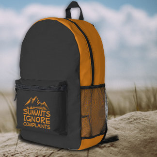 Gipfel Ignorieren Beschwerden Wandern orange Rucks Bedruckter Rucksack
