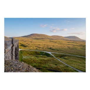 Gipfel Ingleborough Blick vom Ribblehead-Viadukt Poster