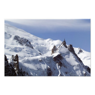 Gipfel von Mont Blanc und von L'Aiguille DU Midi Fotodruck