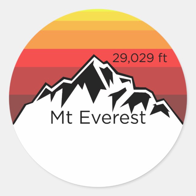 Gipfelaufkleber Mt Everest Runder Aufkleber (Vorderseite)