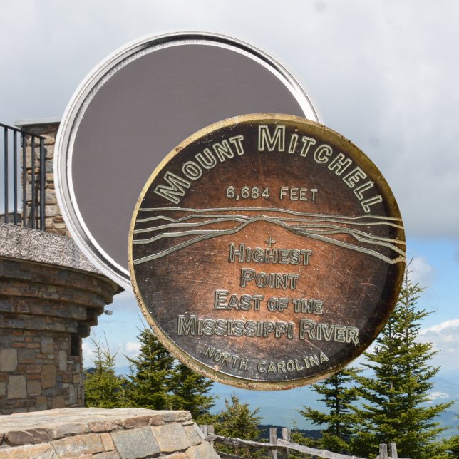 Gipfelmarkierung Mount Mitchell Black Mountains NC Magnet (Von Creator hochgeladen)