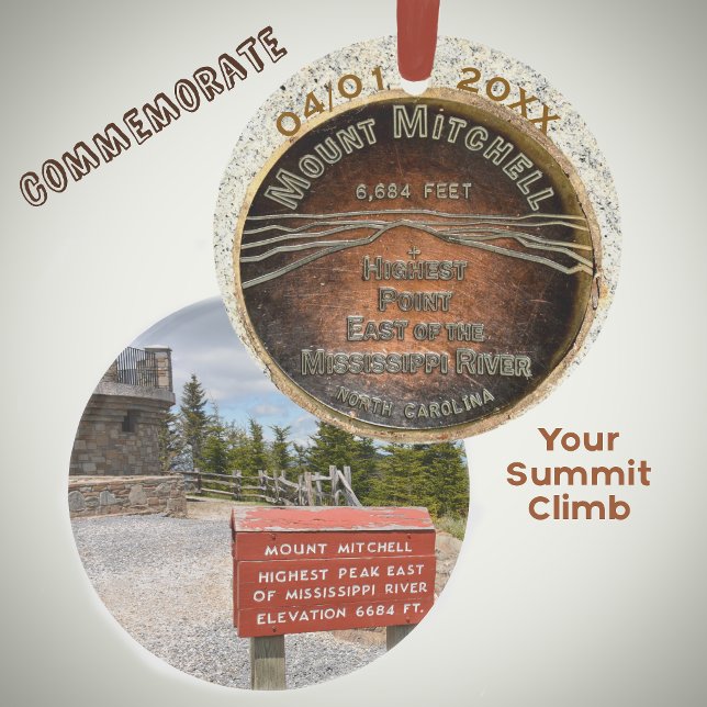 Gipfelmarkierung Mount Mitchell Blue Ridge Mountai Ornament (Von Creator hochgeladen)